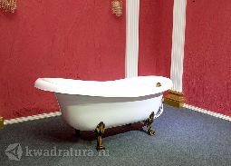 Каменная ванна Aqua de Marco Эдельвейс 170*82,7 см белая с бронзовыми ножками