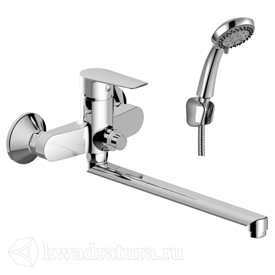 Смеситель для ванны Rossinka Silvermix с кнопочным переключателем S35-35