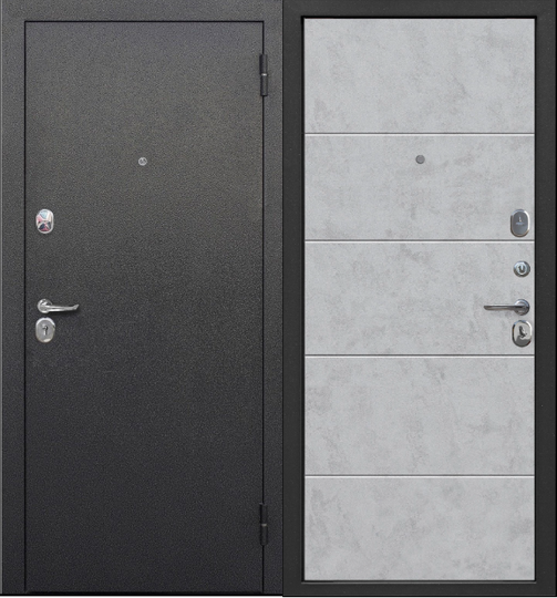 Дверь входная металлическая Феррони 7,5 Гарда Букле черный / бетон снежный