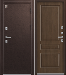 Дверь входная металлическая Центурион Т-2 Шоколадный муар - Дуб янтарный