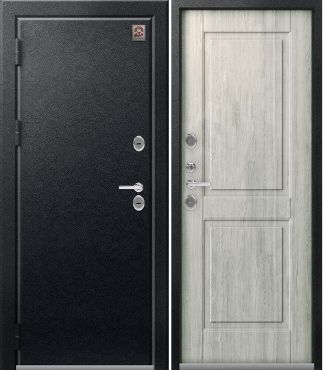Дверь входная металлическая Центурион Т-4 Антрацит муар - Дуб полярный