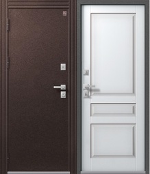 Дверь входная металлическая Центурион  T-2 Шоколадный муар - Кашемир белый