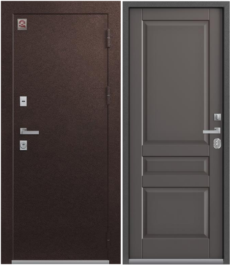 Дверь входная металлическая Центурион Т-2/1 Шоколадный муар - Кашемир грей