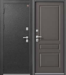 Дверь входная металлическая Центурион  T-2 Антрацит муар - Кашемир грей