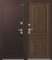 Дверь входная металлическая Центурион  T-2 Шоколадный муар - Дуб янтарный