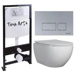 Система инсталляции TONI ARTI TA-01 + Baglio с сиденьем с микролифтом, с клавишей Noche TA-0040 TA-01+TA-BO4936+TA-0040
