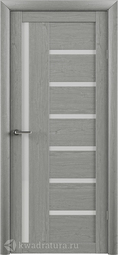 Межкомнатная дверь ALBERO Т-3 ясень дымчатый, стекло мателюкс