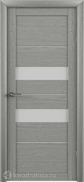 Межкомнатная дверь ALBERO Т-4 ясень дымчатый, стекло мателюкс
