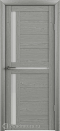 Межкомнатная дверь ALBERO Т-5 ясень дымчатый, стекло мателюкс