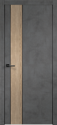 Межкомнатная дверь Velldoris (Веллдорис) TECHNO BLACK DUO 2 Муар темно-серый/Дуб европейский, глухое, алюминиевая кромка, врезка под замок М1895