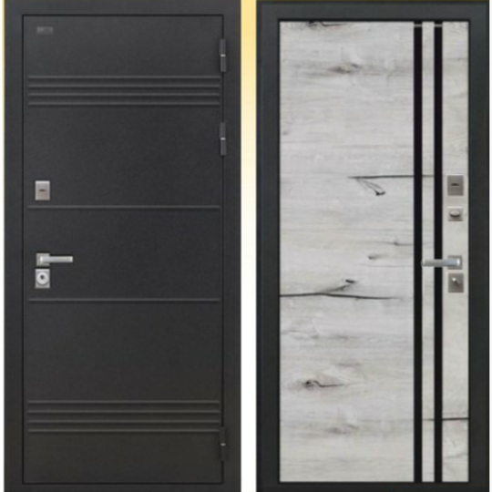 Дверь входная металлическая Феррони TERMO D5 Букле черный / МДФ Дуб Арктик
