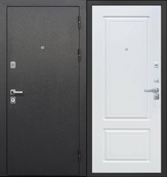 Дверь входная металлическая Феррони Толстяк Букле Черный / белый ясень