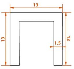 Нижняя направляющая Morelli TRACK-B 13x13x13 1M 1м 13х13мм