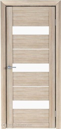 Межкомнатная дверь ALBERO Т-7 акация кремовая, стекло белое