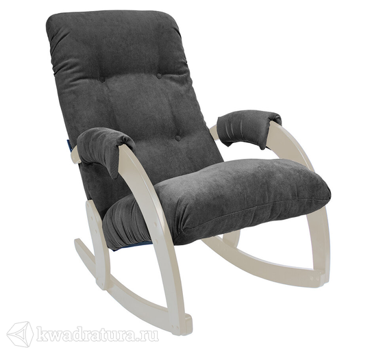 Кресло-качалка МекКо Неаполь Модель 11(Дуб шампань-эмаль/Ткань Серый Verona Antrazite Grey)