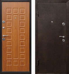 Дверь входная металлическая Феррони Йошкар Меддный антик / Золотистый дуб